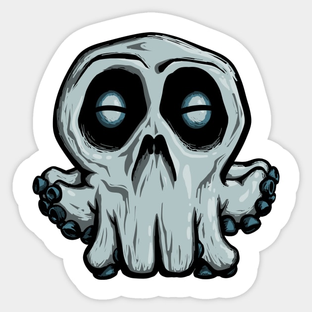 Octopus Skull Sticker by Octomanart